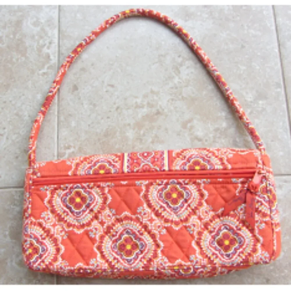 Vera Bradley Coral Patterned Quilted Shoulder Bag